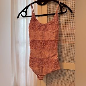 Tori Praver purple snackprint one piece size XS